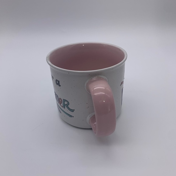 Good Day 16 Oz White & Speckled Coffee Mug “FOREVER A DREAMER “ Pink Inferior - Picture 6 of 8